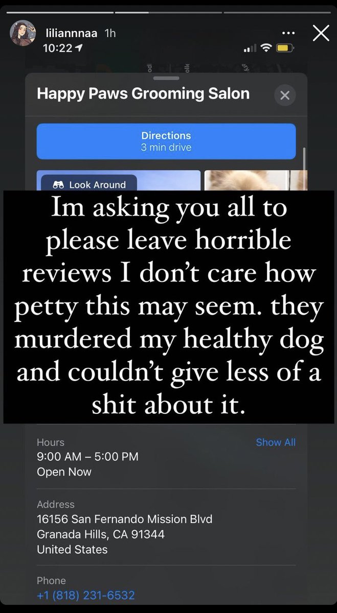 friduhhh's tweet image. My friend’s dog was killed at this groomer’s and there has been an extreme lack of empathy. I ask that you all share this information or keep it in mind. 

Here is the link to their yelp: yelp.to/afhFaAlvqlb