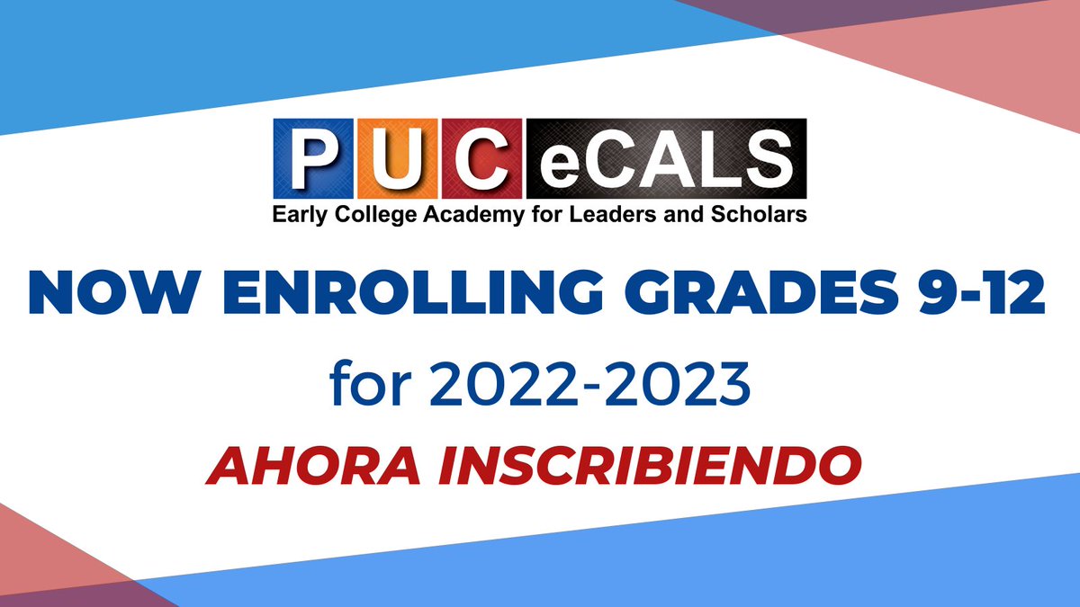 We are now enrolling for the 2022-2023 school year! Our lottery window closes November 30th.

¡Ahora nos estamos inscribiendo para el año escolar 2022-2023! Nuestra ventana de lotería se cierra el 30 de noviembre.

Apply today/Aplique hoy: pucschools.schoolmint.net