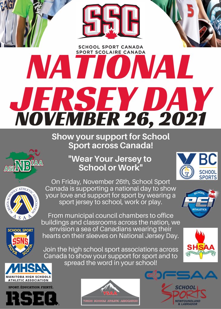 Saskatchewan Schools

Wear a jersey on November 26th to celebrate School Sport!