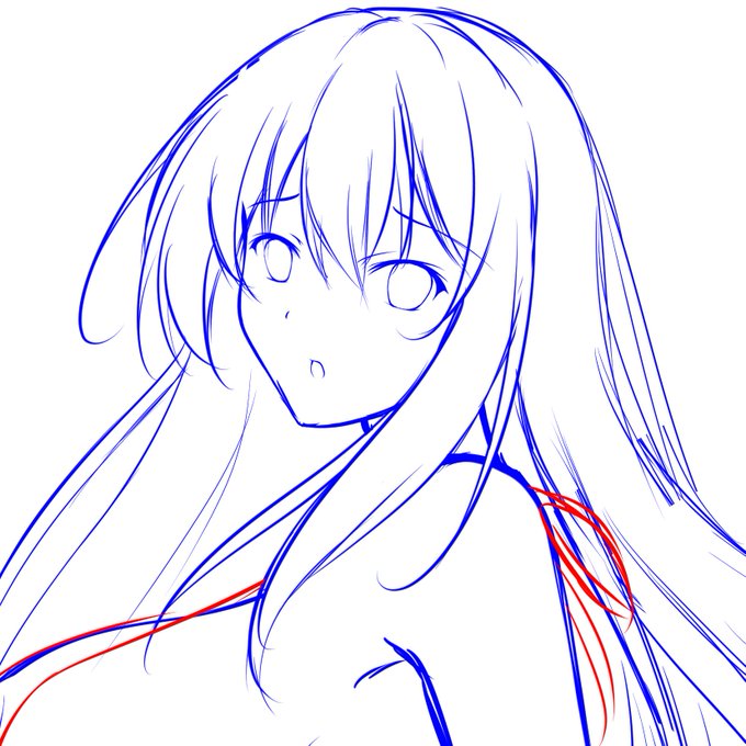 これからブラッシュアップしてくけど
初期ラフの段階で結構いい感じで髪の毛描けて
ニコニコしてる 