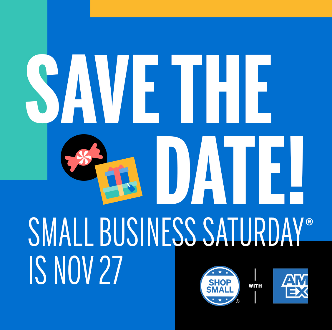 This holiday season let small businesses in your community know how much you appreciate them – be sure to #ShopSmall. Because the holidays are happier together. Visit ShopSmall.com to learn more.