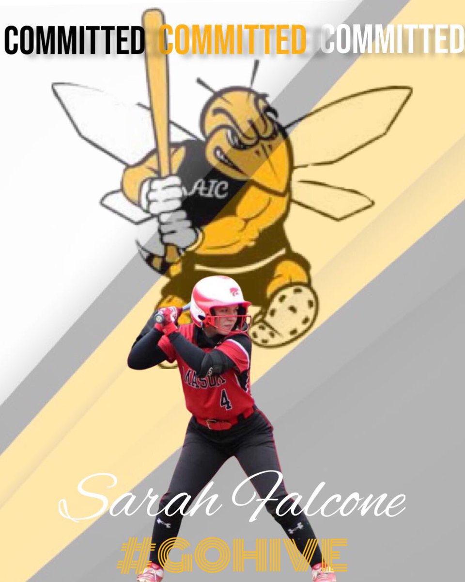 sfalcone2022's tweet photo. I am super excited to announce my commitment to continue my academic and athletic career at American International College!  Thank you to my family, coaches, teammates, and friends for helping me through the recruiting process. Go YellowJackets💛🖤 @AICSoftball @FastpitchImpact https://t.co/Y7c1auh9Kn