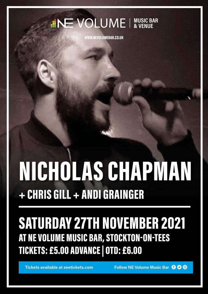 Join us in Stockton this Saturday for this intimate acoustic gig (it's a limited cap event - and we'll even light the candles) with <a href="/nchapmanmusic/">Nicholas Chapman</a>, Chris Gill and <a href="/andigrainger/">Andi Grainger</a> - and tickets are on sale now: seetickets.com/event/nicholas…