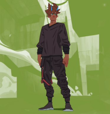 adacaleeeb's tweet photo. This guy looks ready to Rock on the streets of Adamantia!  Love the blue horns on this man.

@EtherMobs #Cardano #Ethermobs #CNFT #CNFTCommunity #NFT https://t.co/XuXOYp7HCm