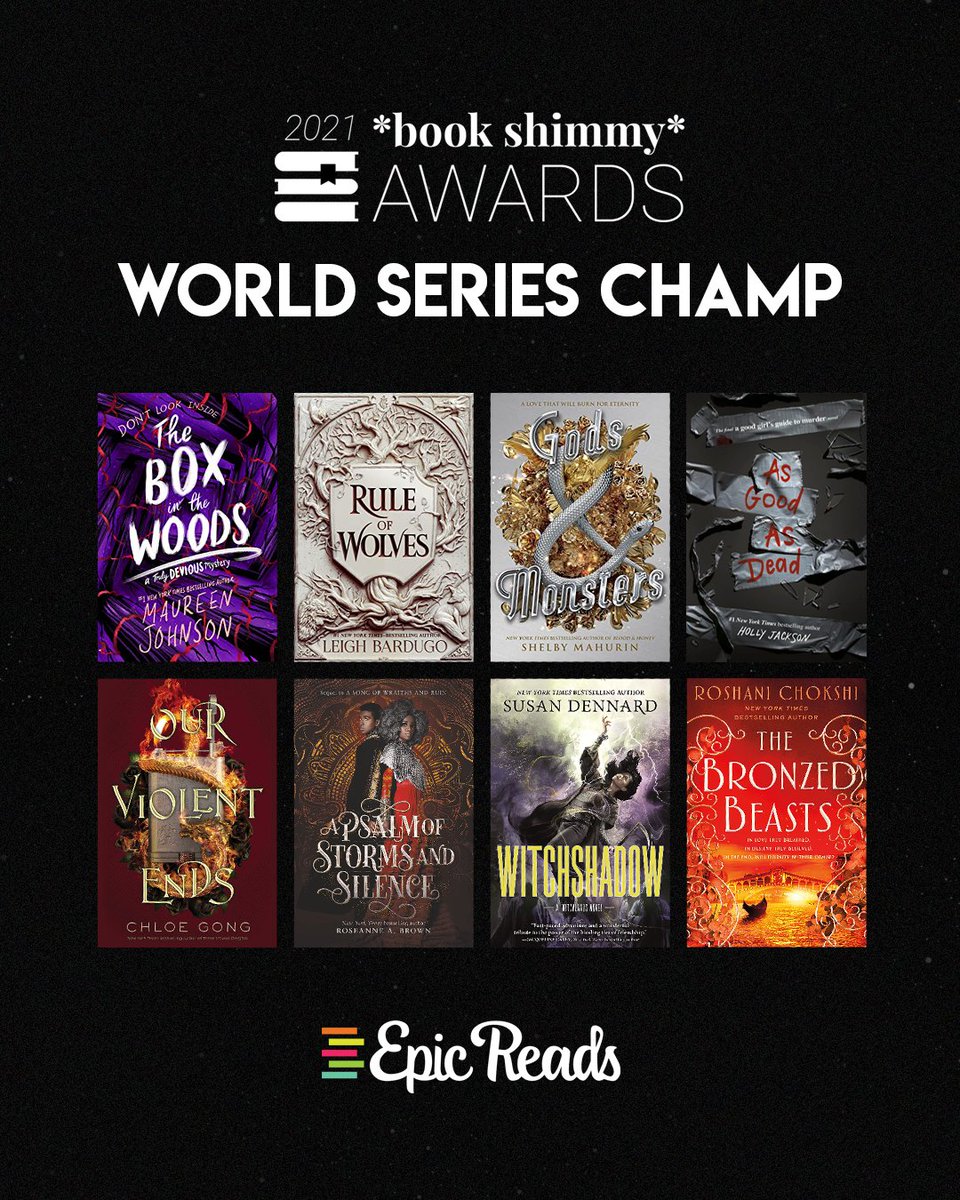 EpicReads's tweet photo. Nominees for the World Series Champ award are:
The Box in the Woods
Rule of Wolves
Gods & Monsters
As Good as Dead
Our Violent Ends
A Psalm of Storms and Silence
Witchshadow
The Bronzed Beasts
Vote here: https://t.co/6VJVWnCUL2 https://t.co/tgqCmi38ea