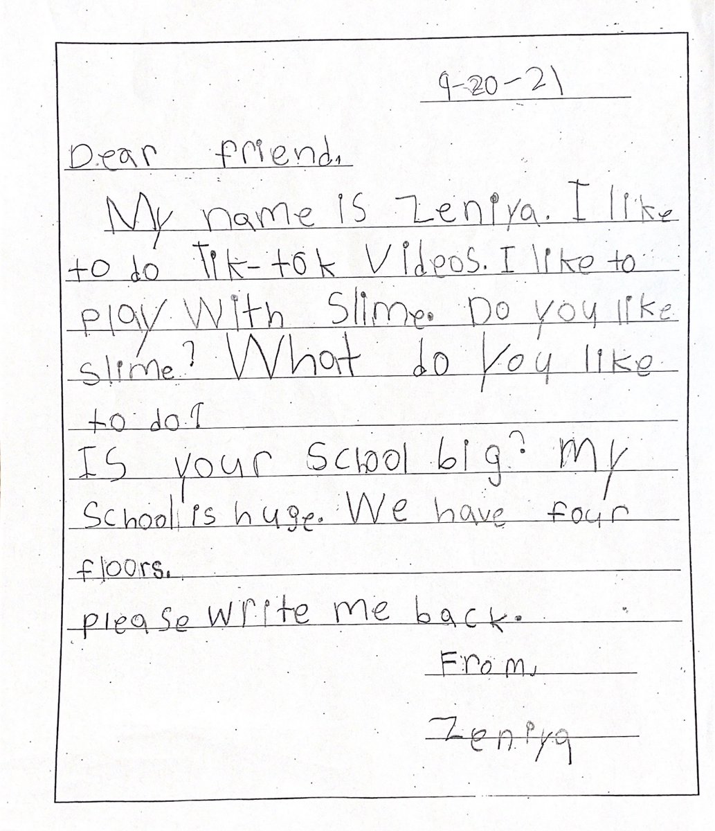 AmandaBetz6's tweet photo. These 5th graders are SO excited to have pen pals from Brooklyn! We are strengthening our writing process while learning about other cultures not too far from us🌎 Check out some of our letters and responses! @LBSchoolsNY @RomanelliPaul  @Jennifer_LynnP @MsMcGovernLB @LindellPTA https://t.co/86mKCnB59T
