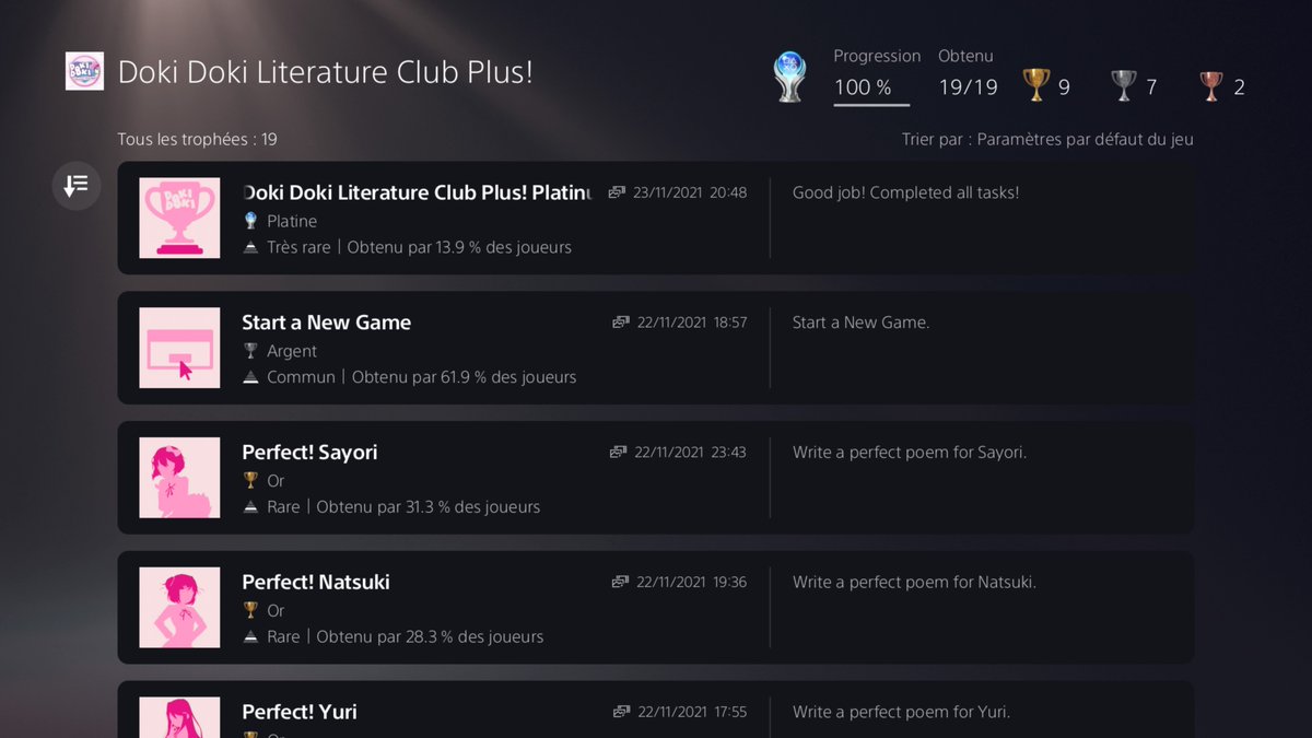 Doki Doki Litterature Club Plus Platiné #PS5Share