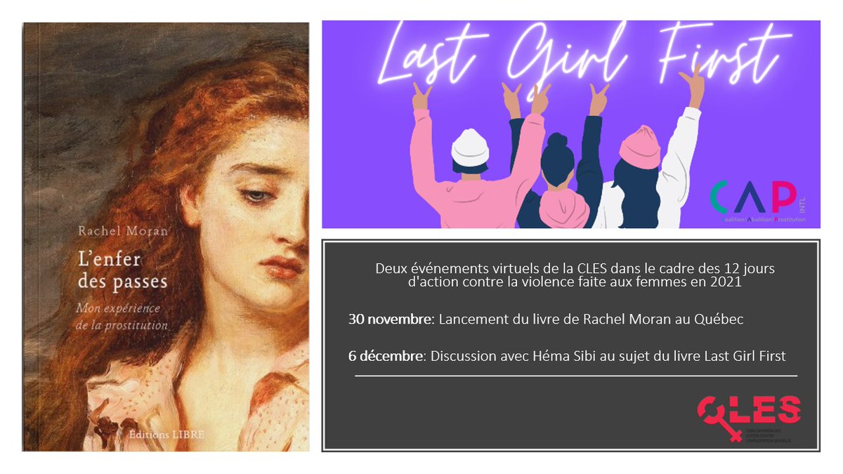 _LaCLES's tweet photo. Inscrivez-vous à ces événements virtuels de la CLES dans le cadre des 12 jours d'action contre la violence envers les femmes: https://t.co/6ulVn7FT6C https://t.co/R2AYAw3JWS