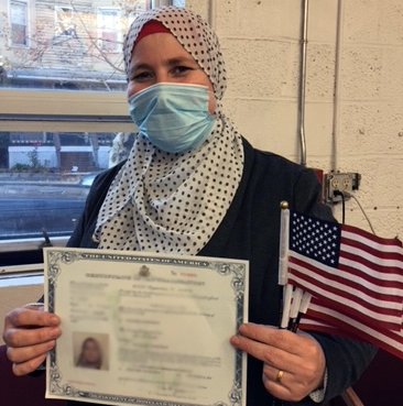 IRISCT's tweet photo. Congrats to Abir & many of our #Syrian clients who arrived in 2016 for getting their #UScitizenship!
We're thrilled you're here & to have you as our neighbors. ๐บ๐ธ
We have 5 more clients approved for citizenship this week, thanks to our legal team. ๐
#NewAmericans #irisct https://t.co/dNbMeA2S1e