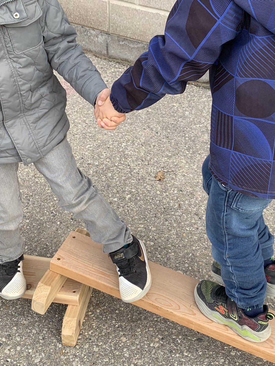 Lending a helping hand to safely cross the balance beam … followed by “don’t worry, we’re going to sanitize” 😂 #CatchThemCaring <a href="/WPS_Wolves/">Worthington PS</a> <a href="/PeelSchools/">Peel District School Board</a>