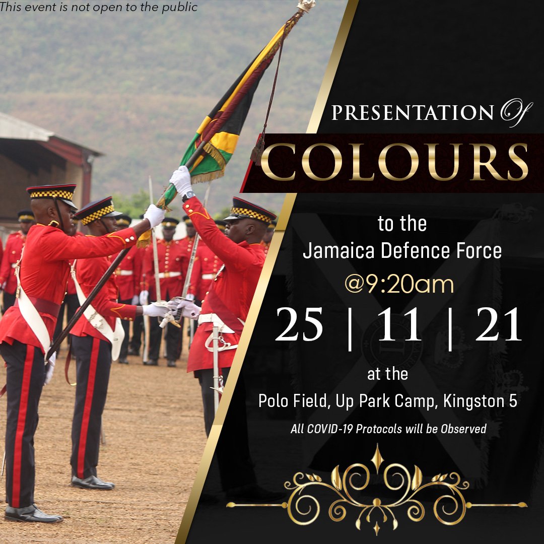 JDFSoldier's tweet photo. On Thursday, November 25 we will be live on PBCJ TV channel, streaming on our YouTube @jdfsoldier and @pbcjamaica as well as on our Facbook @jdfsoldier.
Join us and enjoy in the safety of your home or office.
#JDFStrong #JDFSoldier #Historyinthemaking #ColoursParade https://t.co/LZ02Rb8q8E