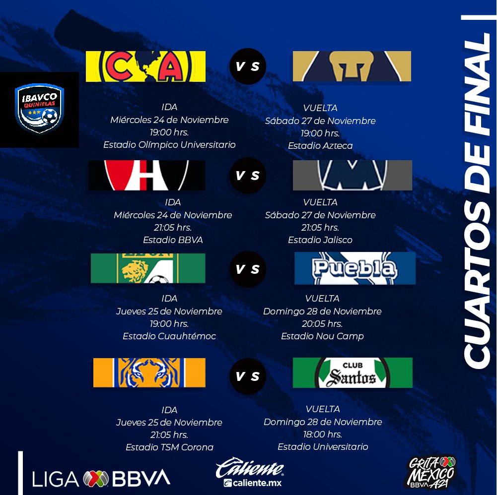 IbavcoQ's tweet photo. Así quedaron los cuartos de final definidos !!!

Llega la fase final de nuestro torneo Grita México.

Nos vemos en la jornada #1 de nuestro torneo Clausura 2022.

#QUINIELASIBAVCO 
#IBAVCOQUINIELAS 
#JUEGATELACONNOSOTROS https://t.co/yO3WGCHA7R