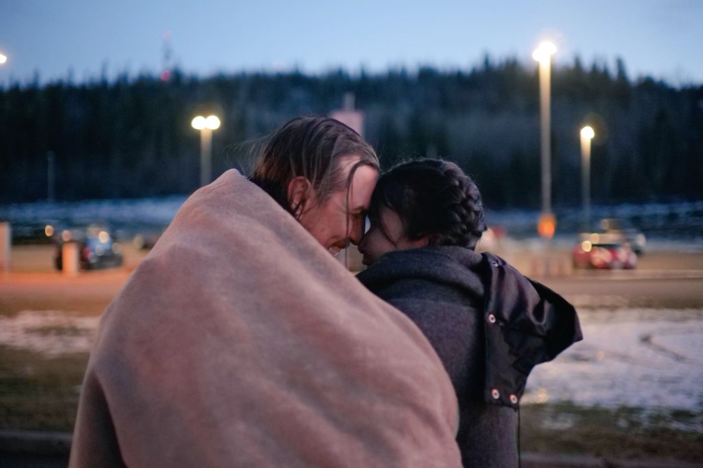 Gidimten's tweet photo. Corey Jayohcee Jocko and Jocey Alec (Chief Woos' daughter) have been released. They described their experience as being tortured, kidnapped, and held hostage. The home they were living in has been bulldozed and burned down by Coastal GasLink. #ShutDownCanada #WetsuwetenStrong https://t.co/vckFBiO940