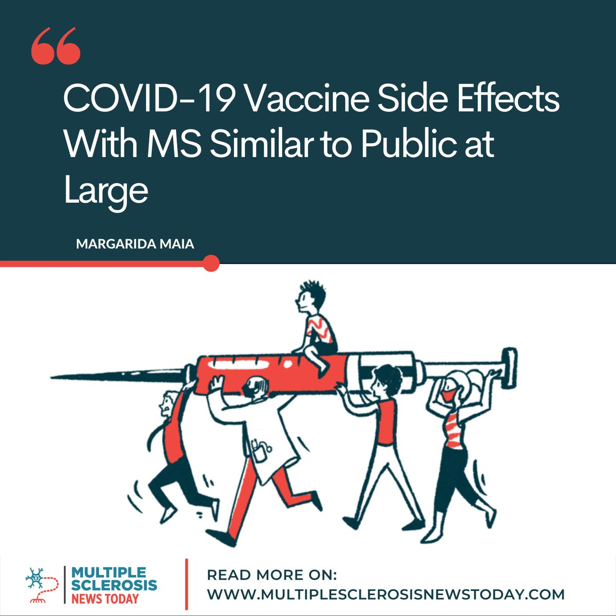 MSNewsToday's tweet photo. • Hot off the press, read the latest article on our #MSNewsToday website! •
A survey of 719 patients in #iConquerMS network found no unusual side effects to vaccinations against COVID-19, including those on #DMTs. Read more: https://t.co/C8C2fSgoYF
#multiplesclerosis #MS https://t.co/uropWzXRl2