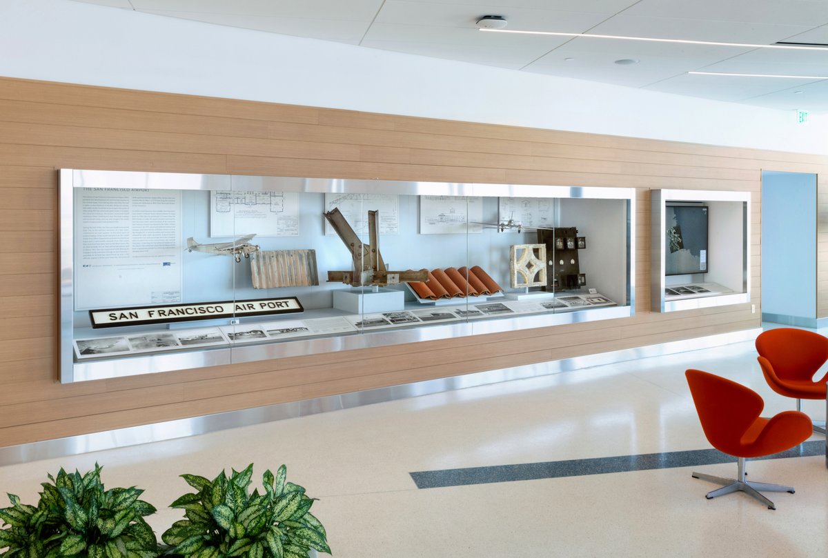 SFOMuseum's tweet photo. ”#MillsField and the San Francisco Airport” traces the evolution of @flySFO from a temporary airfield to a thriving and modern transportation hub. See the exhibition pre-security in the SkyTerrace, located in Terminal 2. SkyTerrace is open Friday to Monday from 10am to 6pm. https://t.co/iWETgQOGvf