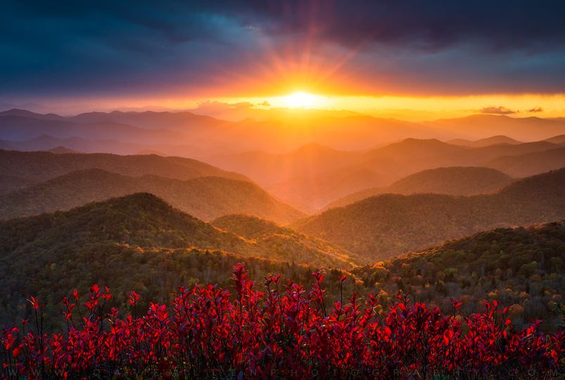 The Blue Ridge Parkway just south of Asheville, NC