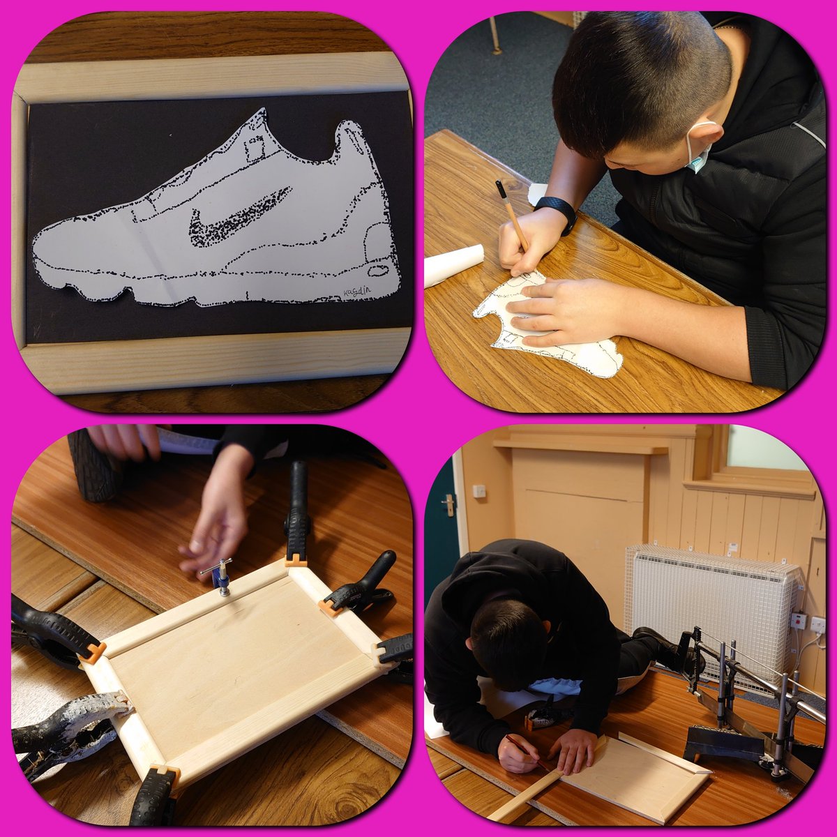 Really enjoyed literally 'framing' the learning with one of our IWBS team. Working through the frustration and feeling proud of his work
 #achieve 👏🏼 #inthezone