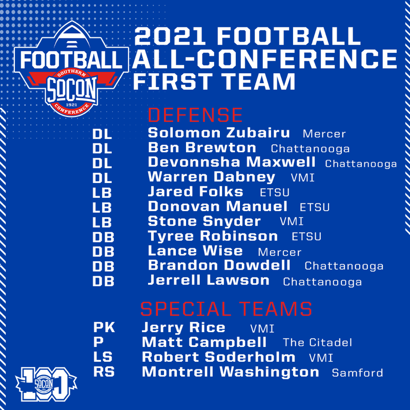 SoConSports's tweet photo. The 2021 #SoConFB Coaches All-Conference teams have been announced!🤩⤵️

#SoConFB🏈
