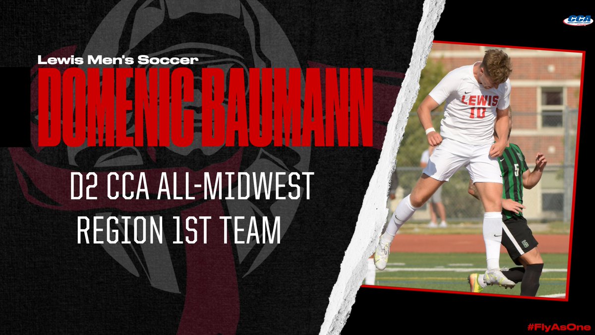 LewisFlyers's tweet photo. Congrats to @LewisMSoccer Domenic Baumann and Jimmy Mwanga on claiming D2 CCA All-Midwest Region Team Honors on November 23rd. Domenic Baumann claimed 1st Team Honors while Jimmy Mwanga claimed 2nd Team Honors! #GLVCmsoc #FlyAsOne https://t.co/FrmC298CLF