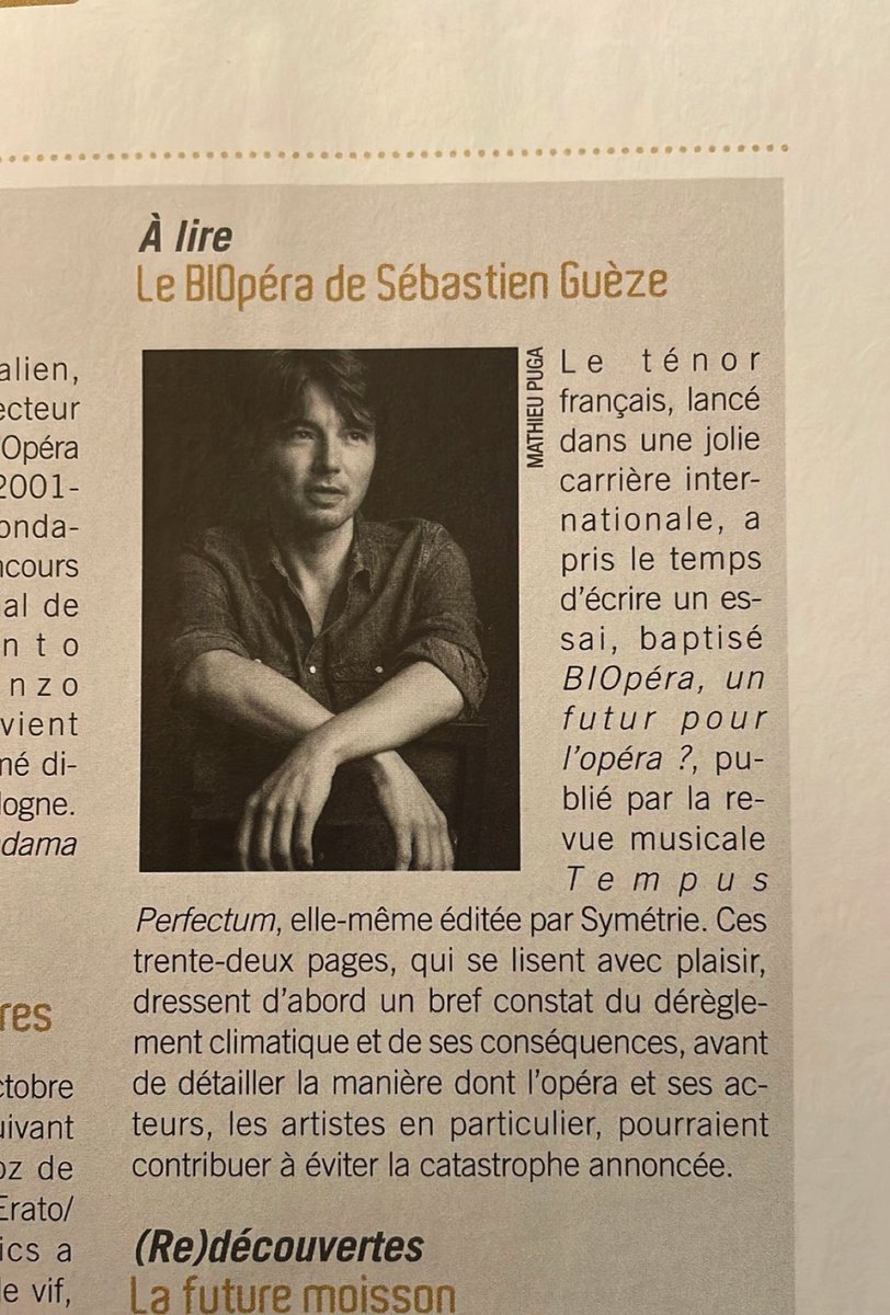 SebastienGueze's tweet photo. Merci à #OperaMagazine de souligner les propositions du BIOpéra! Les habitudes de consommation changent, les nouvelles valeurs sociales attendues, la réduction des émissions, la dépendance énergétique... Culture et Opéra n’y échapperont pas. En 3 actes https://t.co/ZhRCW0qZYS https://t.co/Jnt1O8STIB