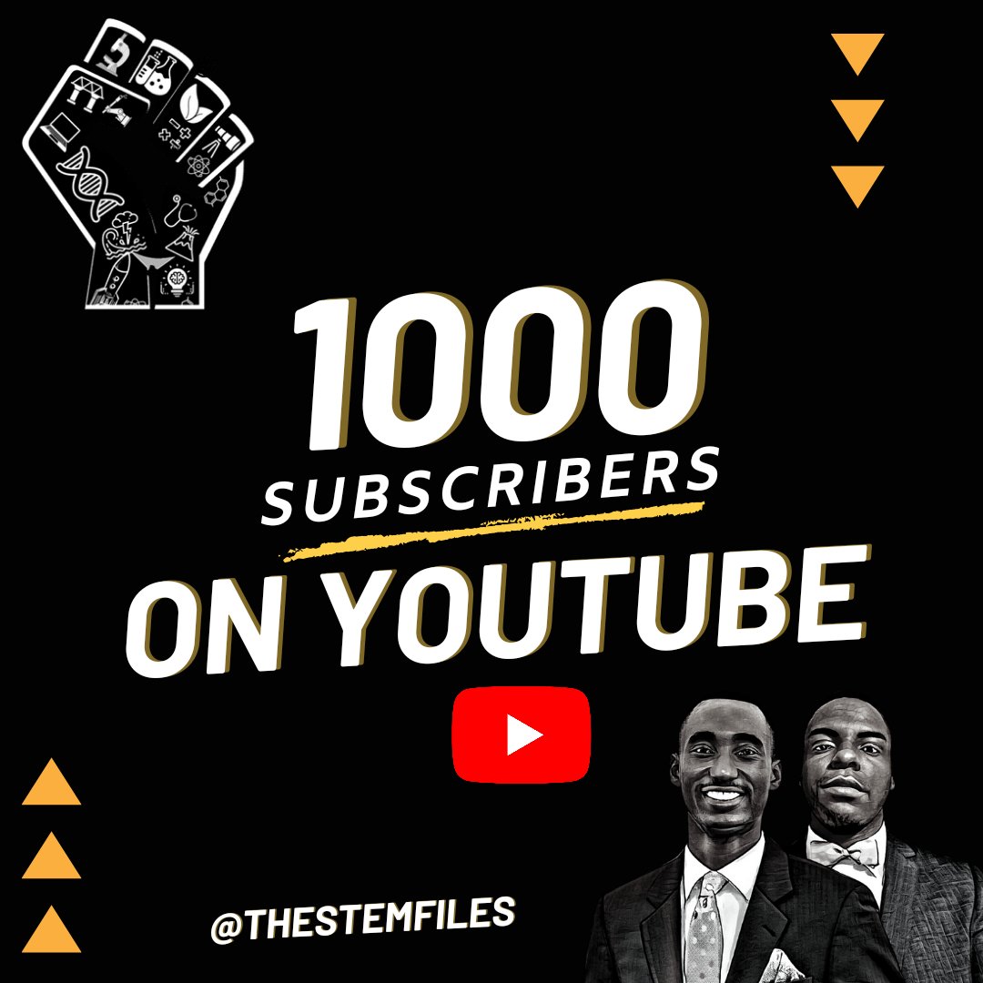 thestemfiles's tweet photo. Join us in celebrating over 1,000 subscribers on #youtube! We usually don't pay attention to followers and subscribers but we've been working hard to get #TheSTEMFiles mission to as many people as possible! Thank you for all the support! https://t.co/NQP2YWIRGB