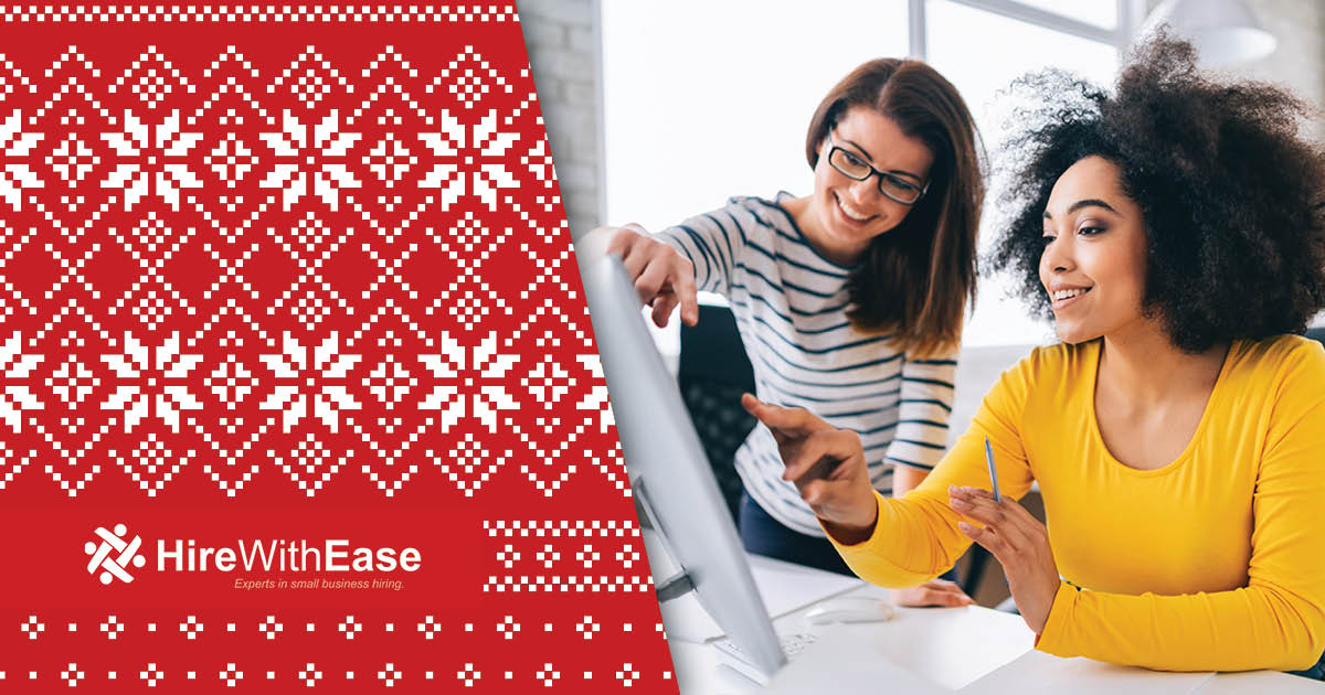 HireWithEase's tweet photo. The holiday season is officially upon us. Hiring during this time of year can be hectic — Hire With Ease can help!

Check out our full list of services on our website ➡️: https://t.co/LhZo7990Tv

#hiring #hirewithease #smallbusiness #holidays https://t.co/VtnWS313lx