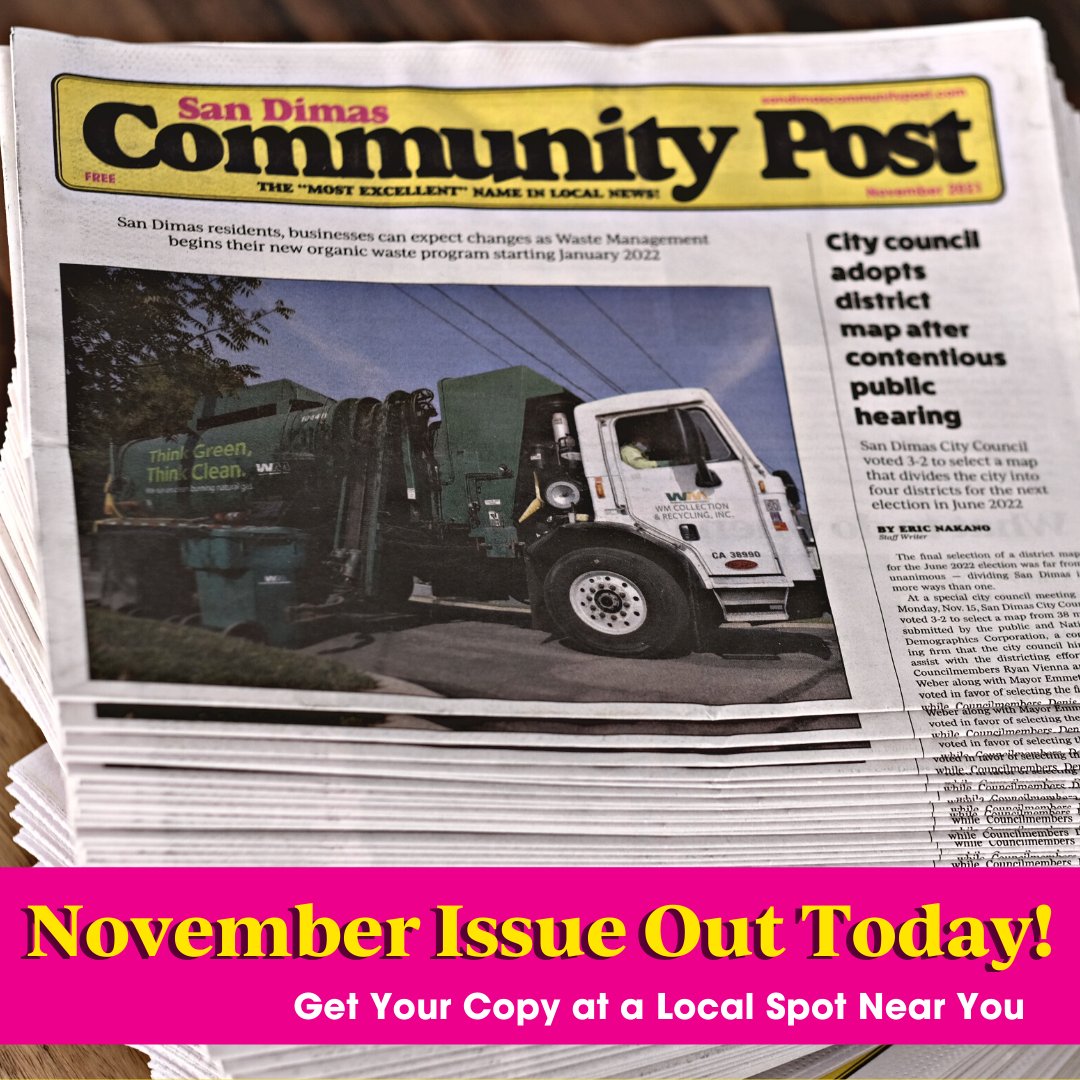 SDCPost's tweet image. 🗞️Our November issue is available today.🗞️

Find out where you can pick up your copy here: sandimascommunitypost.com/distribution

Or, read the entire issue online at: issuu.com/sdcpost/docs/i…

#sdcp #sandimascommunitypost #wyldjournalism #localjournalismmatters #sandimas