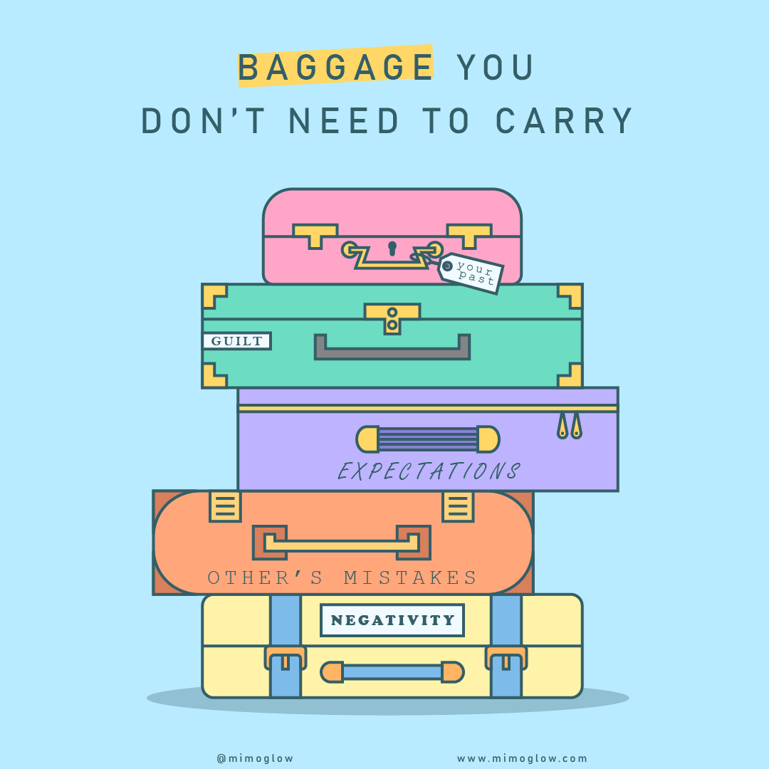 Mimoglow's tweet photo. We all carry our own baggage but there are some that you don't need to, learn let them go 🤭 https://t.co/OX6OMGRAYM