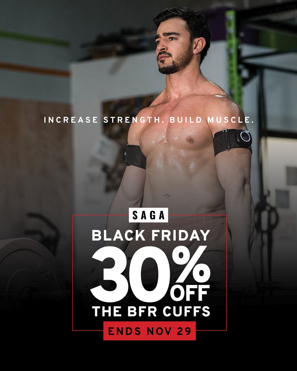 TrainSAGA's tweet image. Let The BFR Cuffs help you achieve your goals. 

BFR training can
▪ Build Strength
▪ Increase Endurance
▪ Speed up Recovery

30% off for a limited time - Shop Now!