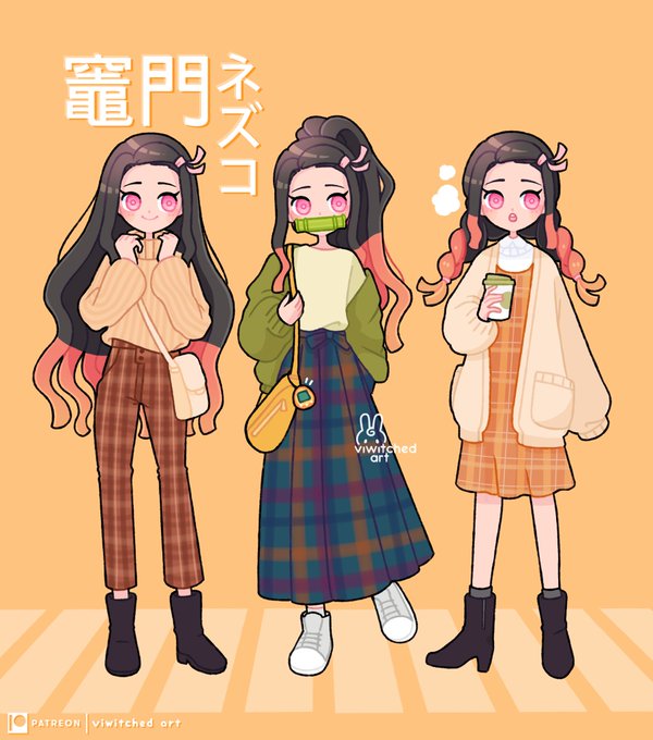 ビビうさこ 🐇さんがTwitterに投稿した竈門禰豆子(鬼滅の刃)のイラスト。