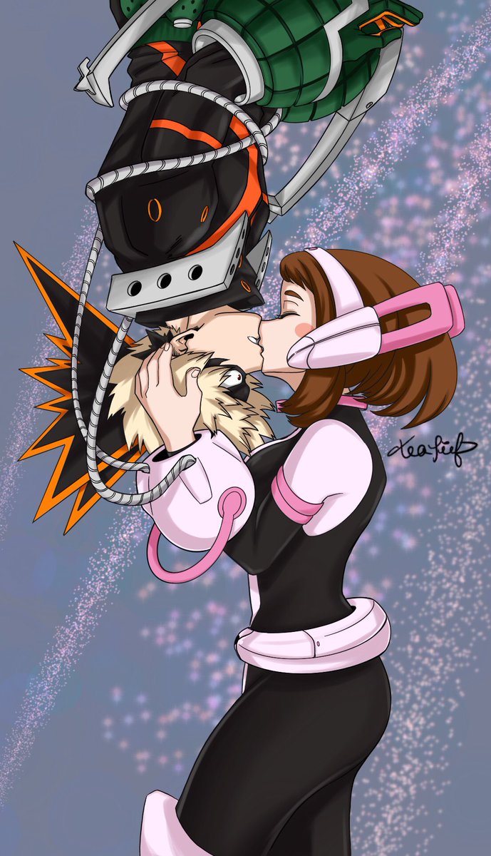 tea_lief's tweet photo. After she caught a falling, raging star…. 
She made a wish…. 😏
.
Also because someone ages ago asked for a Spidey Kacchako kiss and I am only now delivering!… months later… ^^’ I am so sorry, but I hope you like it! 
#爆豪勝己 #勝茶 #麗日お茶子 #캇챠 #kacchako #bakuraka https://t.co/dgW4zN1Y2O