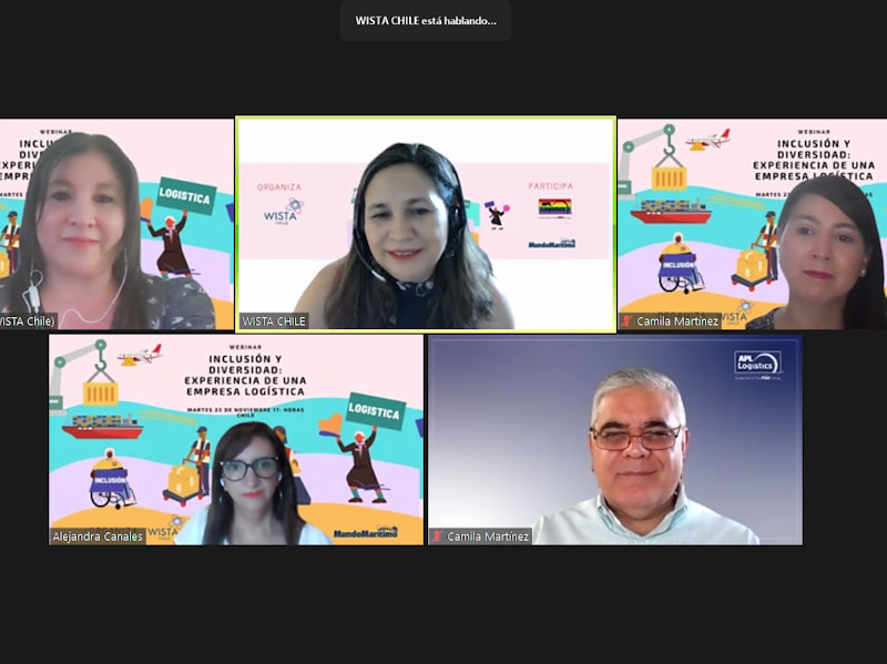mundomaritimo's tweet photo. Ronda de Preguntas y Respuestas en el Webinar "#Inclusión y #Diversidad: Experiencia de una Empresa Logística" organizado por @WistaChile y #APLLogistics con el apoyo de #MundoMaritimo https://t.co/XDKzdxAimN