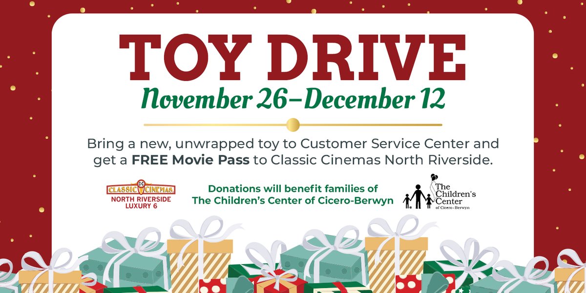 NRPMall's tweet photo. Toy Drive starts Friday, November 26
More info: https://t.co/Ci5W6czOpc
#donatetoys #freemovieticket #classiccinemas #toydrive #nrpmall #donate https://t.co/dGLnjgNoLW