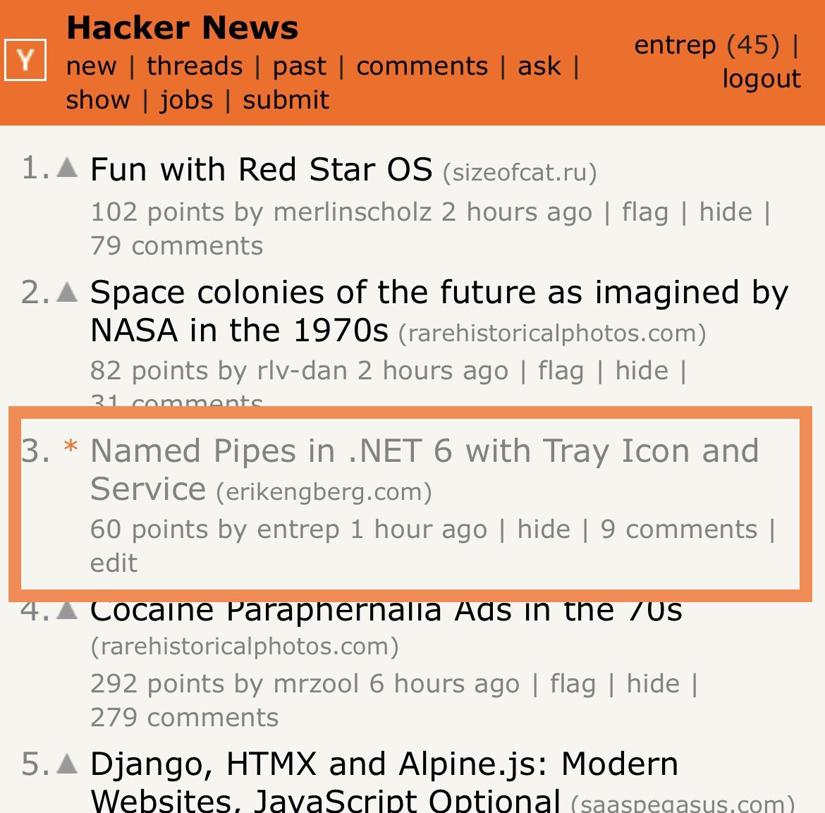 dakire's tweet photo. Got to #3 on HN! 4k hits and counting.  #lifegoals https://t.co/12sMEqfnuO