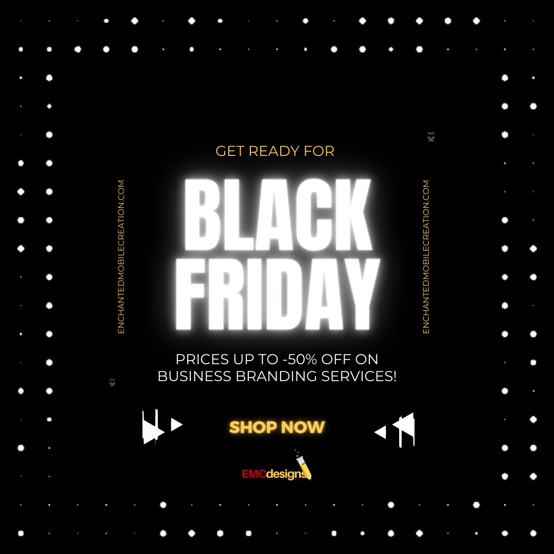 EMCnextlevel's tweet image. *** Black Friday Sale ***

Stop wasting time and get your Black Friday on! 

Deals this amazing wait for none!

Start getting your click on now and get this $20 towards your order today by visiting emcdesignsprint.com