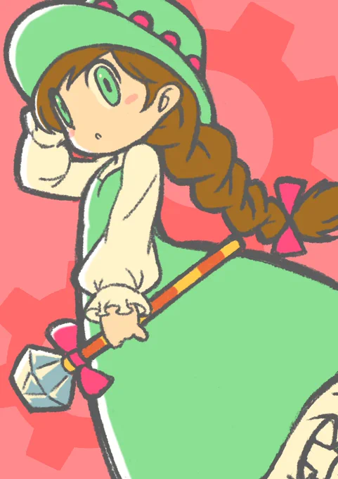 タイトーのファイナルファイト・・はルナークだけど女の子描きたいからプリルラ。 #プリルラ #メル #レトロゲーム 