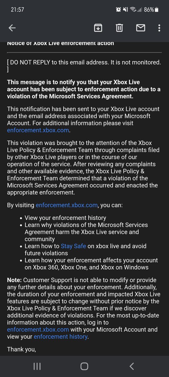 akazumyy's tweet photo. I got perma banned from Xbox. No reason given, can't even log in on the enforcement side anymore and no I idea what I did. Love this #xbox #xboxban @XboxSupport https://t.co/VNj8WZfr6X