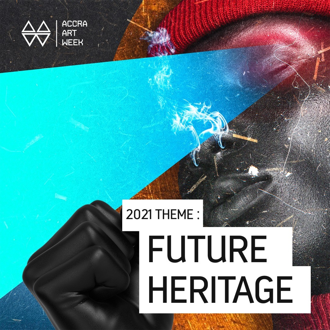 AccraArtWeek's tweet photo. AAW 2021 theme is Future Heritage: Alkebulan Rising. This builds on the last edition's,"Door of Return", Future heritage, now explores the question of what the future of African heritage will look like. #accraartweek #futureheritage #decemberinaccra #artweek #artweek #Ghana https://t.co/HKtTM9NgCP
