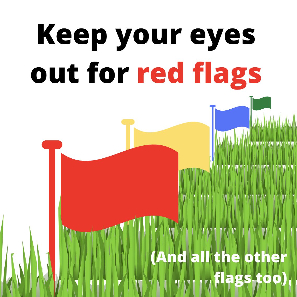 A red flag is a metaphorical warning of danger, and also a literal one. Don't dig near any flags marking underground utilities. Learn more on our website. ne1call.com/homeowner/apwa…