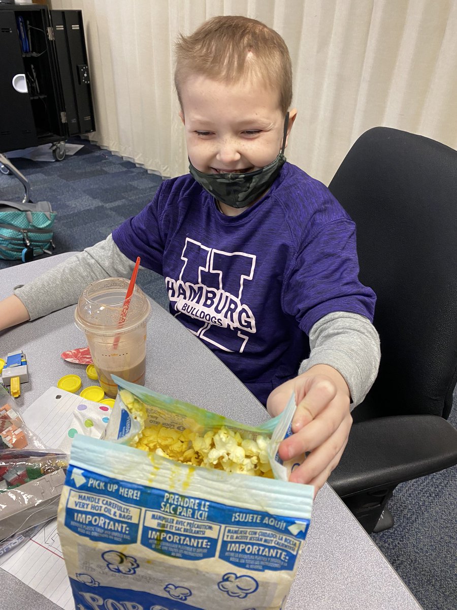 Purple And Popcorn Day for Ryan! Man this kid is awesome! He makes us laugh even as he faces life’s challenges. We 💜 you Buddy! @JMurphyMRE @MREGrade6 <a href="/TestoneJennifer/">Jennifer Testone</a>