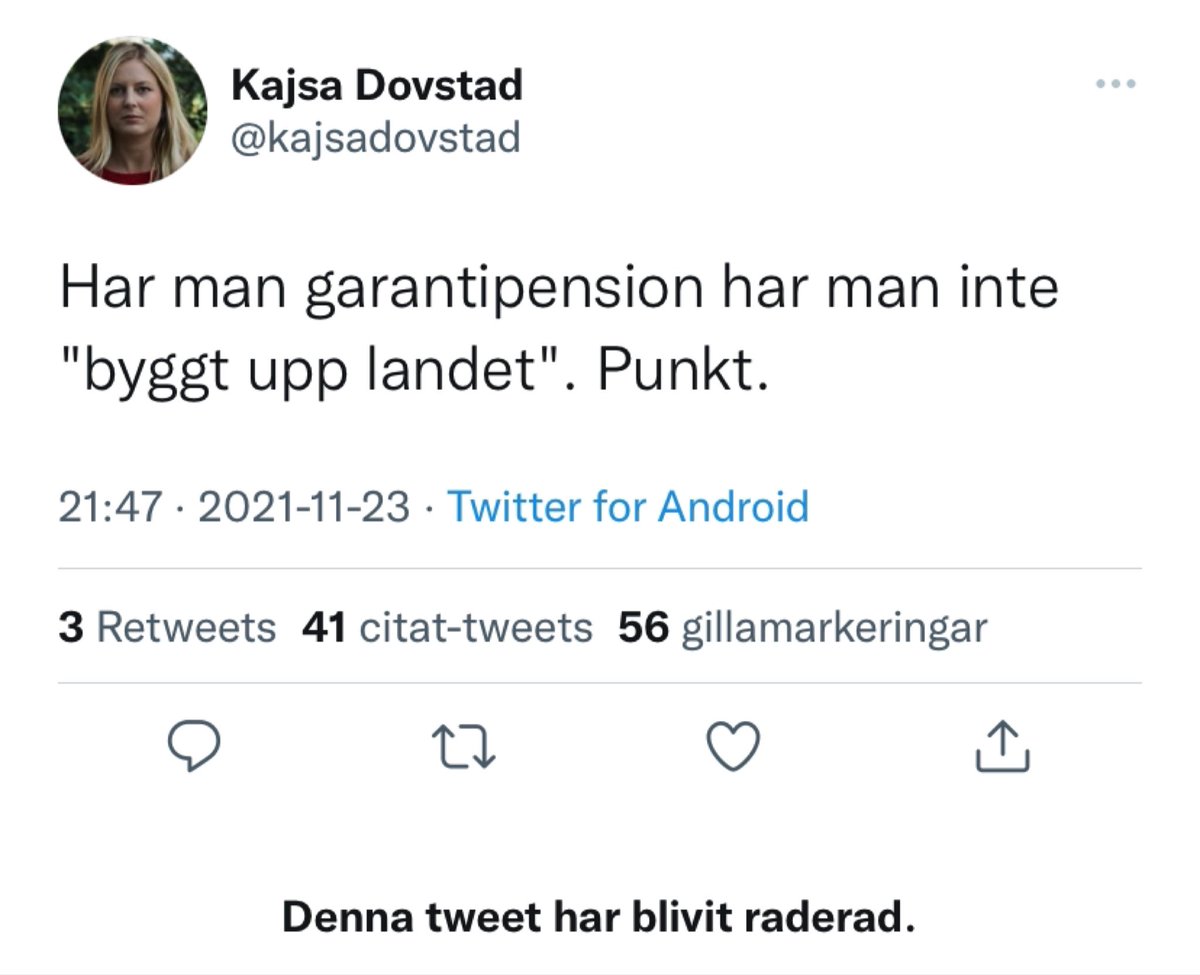 JawadZanganeh's tweet photo. Raderat nu. Var snäll retweeta så att folk förstår att Timbro inte tycker så här! https://t.co/DjtTmndufB