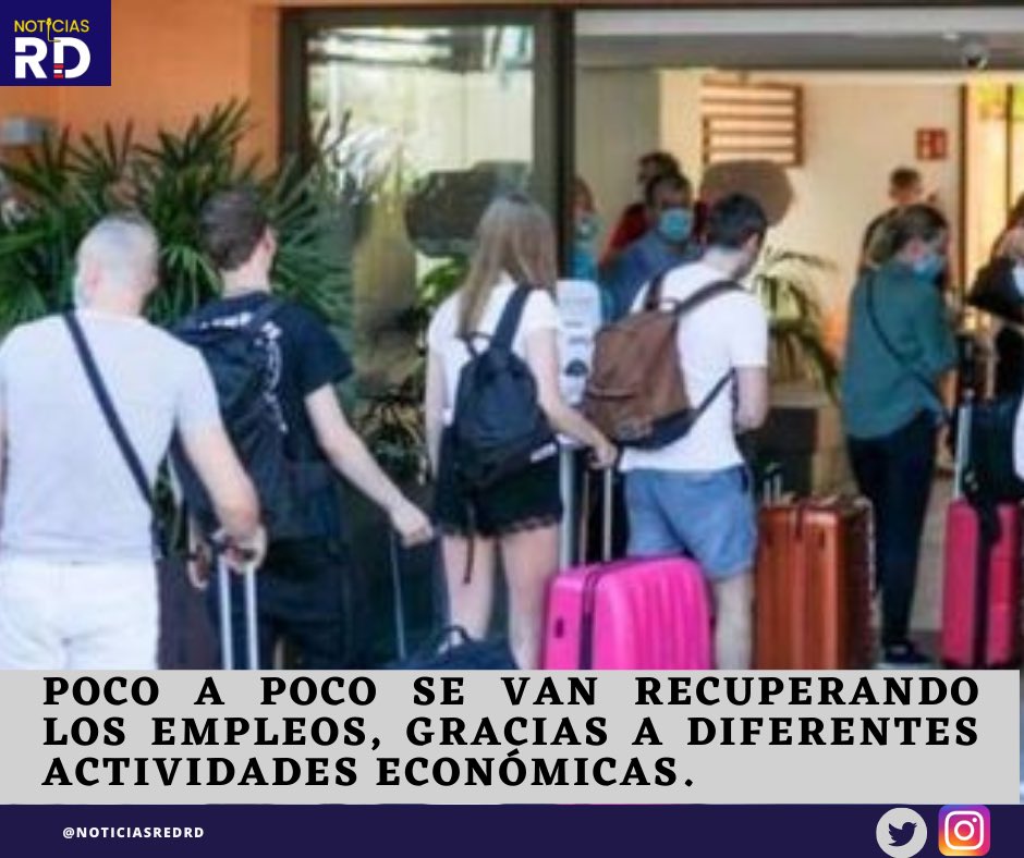 NoticiasRedRd's tweet photo. Tanto hoteles, bares y restaurantes sumado al comercio, y otros servicios de manufactura fueron los principales impulsores para la recuperación de los empleos perdidos por el COVID-19.

#noticiasrd #actualidadrd #republicadominicana https://t.co/TZycfQwzG7