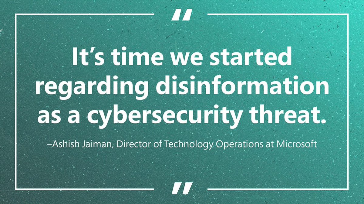 MSFTIssues's tweet image. @ashishjaiman, @Microsoft’s Director of Technology Operations, is passionate about protecting democracy.  

Learn about his work on AccountGuard, a vital tool for keeping our political system safe: msft.it/6011kmRQt 

 #AccountGuard #Security #Democracy