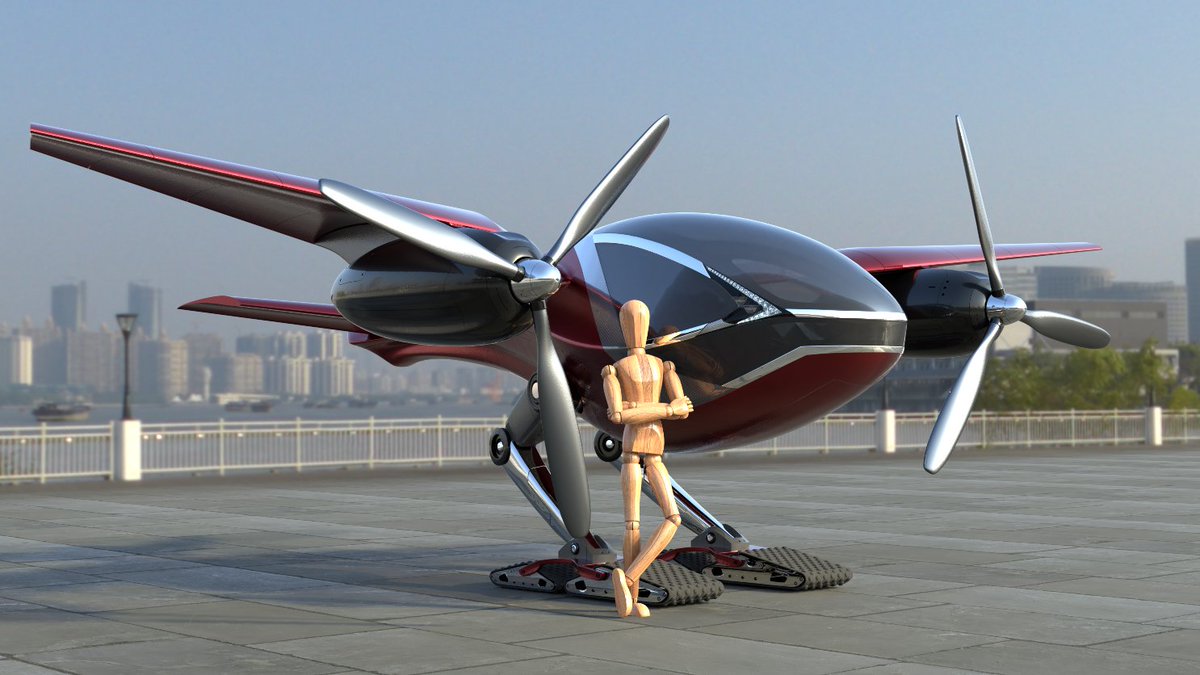 phractyl's tweet photo. "Everyone dreams of being able to fly. The thrill of floating freely, across the boundless blue sky". This dream is soon to become a reality with Macrobat and...Woody (our mascot). #envtol #UAM #AAM #airtaxi #sustainablemobility #electricpropulsion #flyingcar #blender #Blender3D https://t.co/00cIWOuNiO