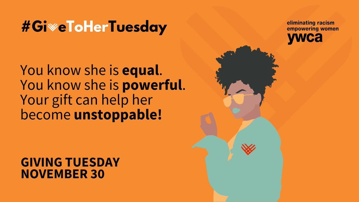 YWCAUSA's tweet photo. We know you stand with girls, women, and people of color.
We know you want to #EliminateRacism and #EmpowerWomen everywhere! 
We know it, and we thank you!

Join us on #GivingTuesday and plan your #GiveToHerTuesday gift today. https://t.co/T5EmQLIqFo