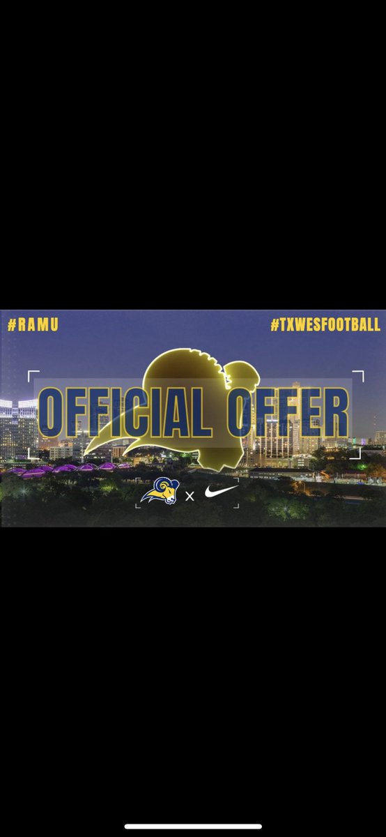 After a great talk with <a href="/Coach_RGlover/">Ryan Glover</a> I am blessed to receive my 2nd offer from <a href="/TxWesFootball/">TxWes Football</a>