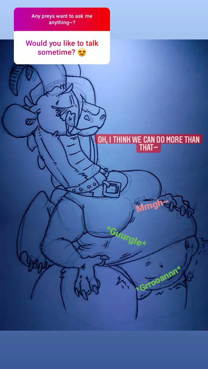 HungryVoreSlut's tweet photo. Some artwork I did on my insta! I'd love to do more ask-like drawings!
#vore #furryvore #voreart #vorerp #stuffing #inflation https://t.co/r7ugTejE7s