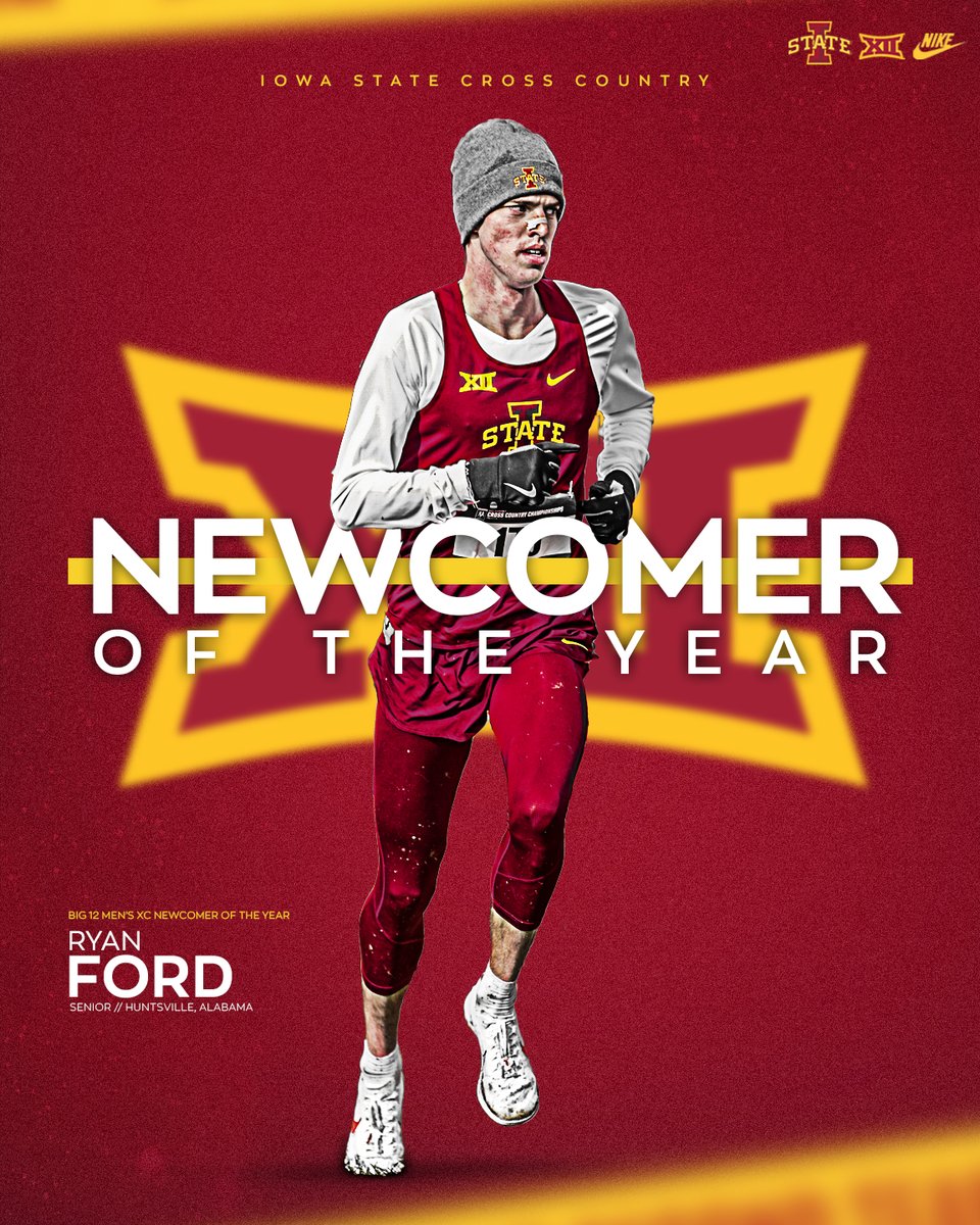 Ryan Ford is the 𝐁𝐢𝐠 𝟏𝟐 𝐌𝐞𝐧'𝐬 𝐍𝐞𝐰𝐜𝐨𝐦𝐞𝐫 𝐨𝐟 𝐭𝐡𝐞 𝐘𝐞𝐚𝐫!

Congratulations, <a href="/xc_ryan_ford/">Ryan Ford</a>! 👏🏆

#Run4ISU | #CycloneSZN🌪️🚨
