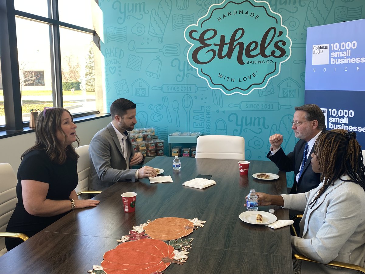 SenGaryPeters's tweet photo. Appreciated visiting @EthelsBaking as they prep for the Holiday season. Thanks to @GS10KSmallBiz for convening today’s discussion &amp; the great work they’re doing to help businesses in Michigan navigate challenges emerging from the #COVID19 pandemic. #RoadtoRecovery https://t.co/ciNF2uM6ym