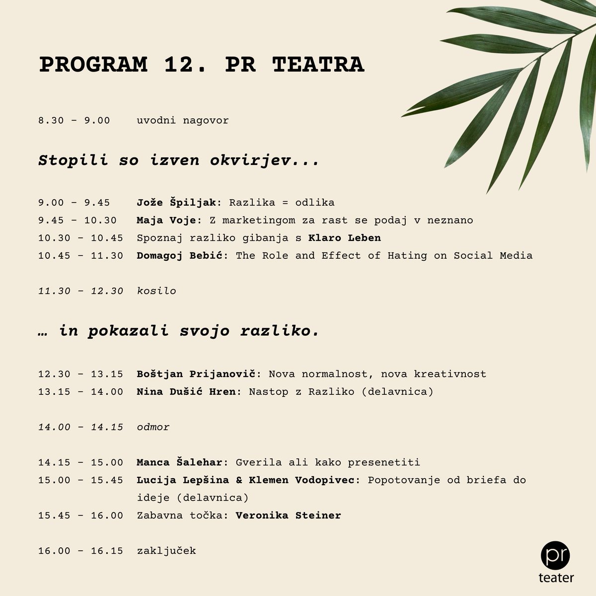 Program 12. PR teatra ✨
#prteater